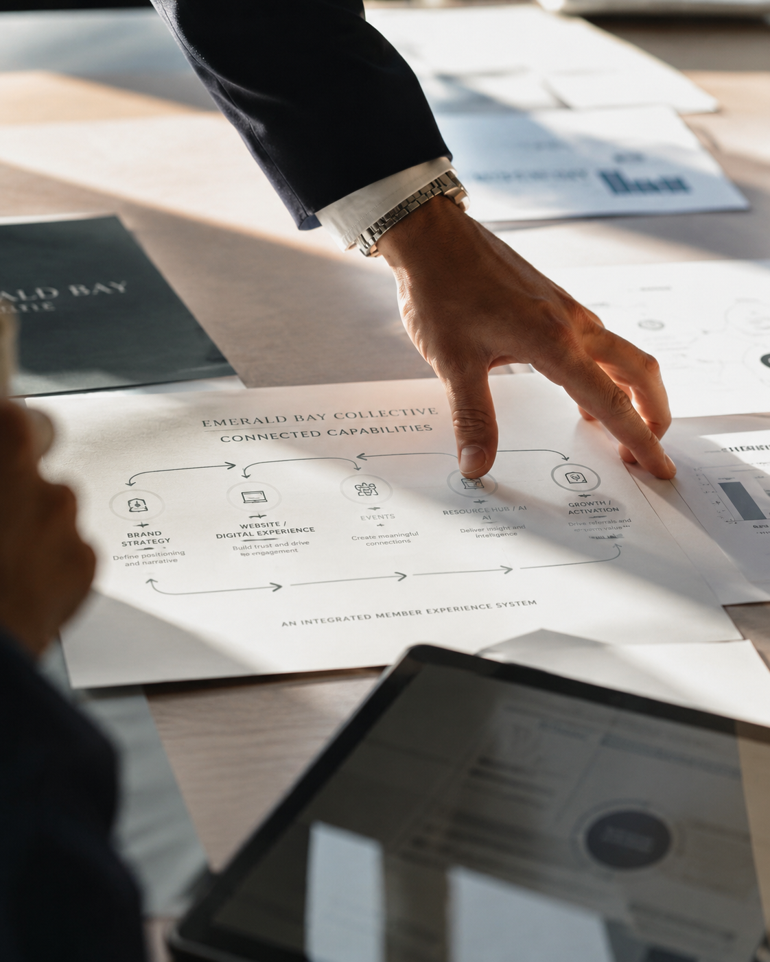 Organization leaders collaborating around a conference table