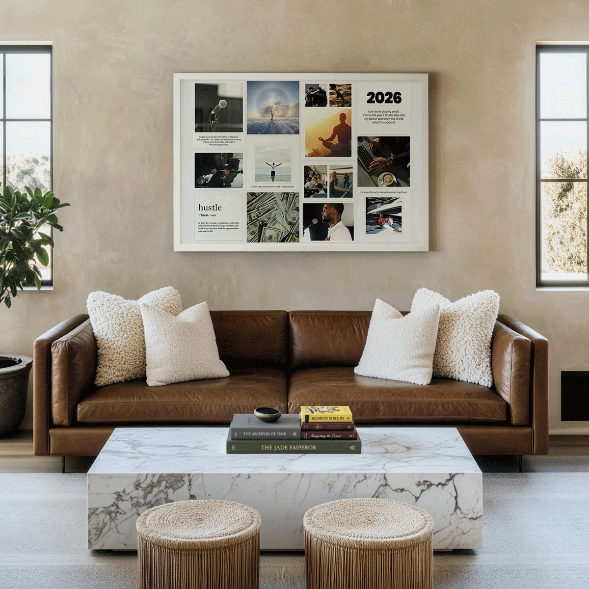 A framed Udreamr vision board featured on the Udreamr homepage